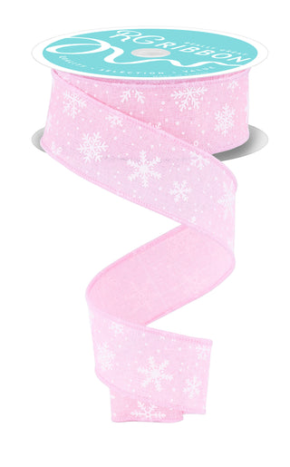 RIBBON | 1.5"X10YD| Mini Snowflake On Royal | PINK/WHITE | RGC182315