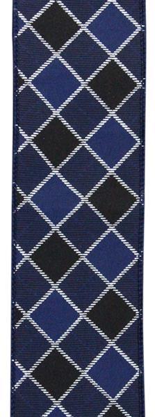 RIBBON | 1.5"X10YD | DIAGONAL CHECK | NAVY/BLACK/WHITE | RGC196919