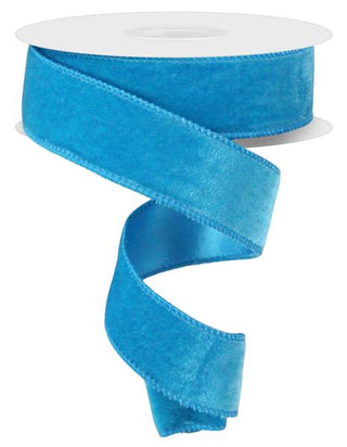 RIBBON | 1.5"X10YD | DELUXE VELVET/SATIN BACKING | TURQUOISE BLUE | RGE165852