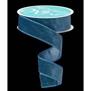 RIBBON | 1.5"X10YD | DELUXE VELVET/SATIN BACKING | SMOKE BLUE | RGE1658A2