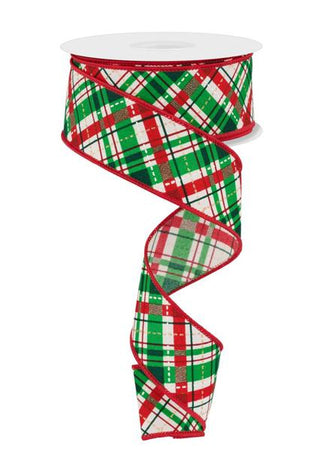 WREATH KIT  | CARDINAL PLAID | MERRY CHRISTMAS | GREEN/RED/WHITE | KIT162