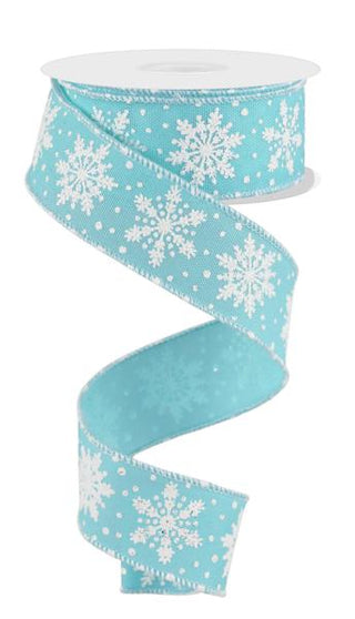 RIBBON | 1.5"X10YD | SNOWFLAKES | WINTER | ICE BLUE/WHITE | RGE1972H1