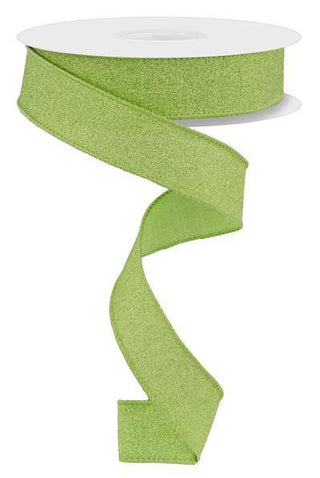 RIBBON | 7/8"X10YD FINE GLITTER ON ROYAL | LIGHT GREEN/BRIGHT GREEN | RGE738009