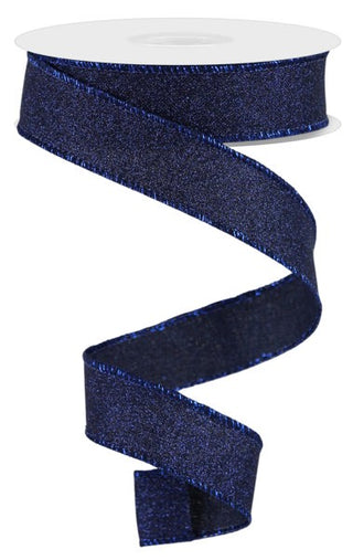 RIBBON | 7/8"X10YD FINE GLITTER ON ROYAL | NAVY BLUE | RGE738019