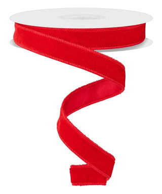 RIBBON | 7/8"X10YD | DELUXE VELVET/SATIN BACKING | RED | RGE765824