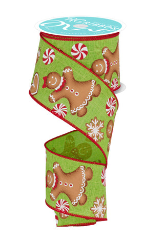 RIBBON | 2.5"X10YD GINGERBREAD | LIME/BRN/RED | RGF140633