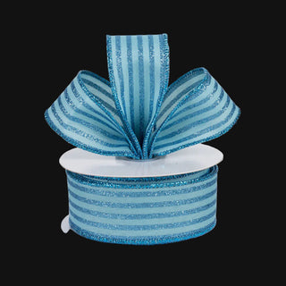 RIBBON | 1.5"X10YD GLITTER VERTICAL STRIPE | SMOKE BLUE | RGF1970H5