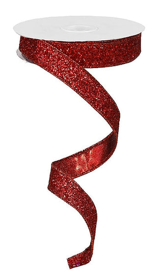RIBBON | 5/8"X10YD | GLITTER ON METALLIC | RED | RJ203024