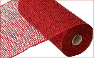 DECOMESH | 10"X10YD | POLY BURLAP | CRANBERRY | MESH RP810088