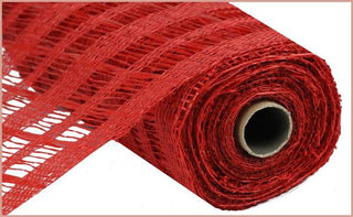 Decomesh | 10" x 10 yd | RED | POLY BURLAP STRIPE | Mesh | RP811624