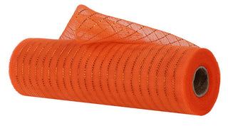 DECOMESH | 10.25"X10YD "NEW" FINE WEAVE METALLIC MESH | ORANGE W/COPPER FOIL | RY5001KC