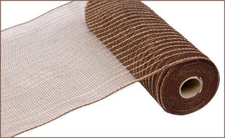 DECOMESH | 10.25"X10YD | POLY JUTE  MESH | DARK BROWN/NATURAL | RY800531