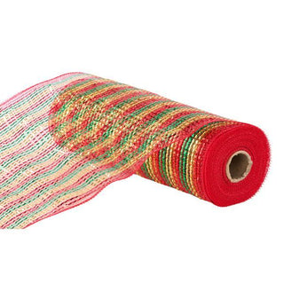 DECOMESH | 10.25"X10YD WIDE FOIL MESH | RED/GOLD/EMERALD | RY801794