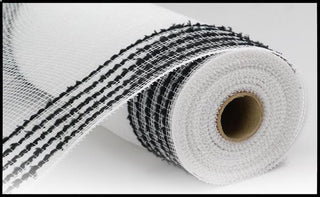 DECOMESH | 10.25"X10YD | DRIFT/PP | WIDE BORDER | WHITE/BLACK | MESH | RY8115F6