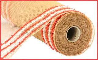DECOMESH | 10.25"X10YD | DRIFT/PP | WIDE BORDER | NATURAL/RED/WHITE | MESH | RY811678