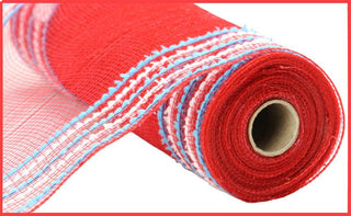 DECOMESH | 10.25"X10YD | DRIFT/PP | WIDE BORDER | RED/TURQUOISE/WHITE | MESH | RY8116Y9