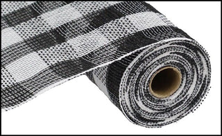 DECOMESH | 10.25"X10YD FIBER/FAUX JUTE CHECK MESH | BLACK/WHITE | RY830762