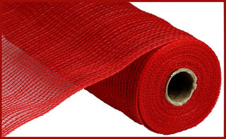 DECOMESH | 10.25"X10YD | FAUX JUTE | PP STRIPE | RED | FABRIC MESH | RY831224