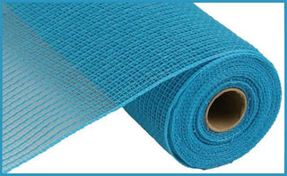 DECOMESH | 10.25"X10YD | FAUX JUTE | PP STRIPE | TURQUOISE | FABRIC MESH | RY831244