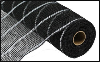 DECOMESH | 10.25"X10YD | POLY JUTE | METALLIC | BLACK/MATTE SILVER | MESH  | RY8329N3