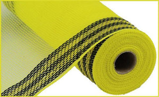 DECOMESH | 10.25"X10YD |BORDER STRIPE | METALLIC | YELLOW/BLACK | MESH | RY8503F4