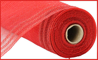 DECOMESH | 10.25"X10YD | POLY/FAUX JUTE/MATTE BORDER STRIPE MESH | RED | RY851224