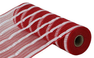DÉCOMÈSH | 10,5"X10YD | FEUILLE LARGE XL | RAYURE | ROUGE/BLANC | MAILLE