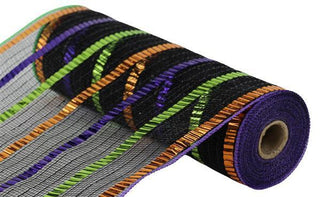 DECOMESH | 10.5"X10YD | XL WIDE FOIL | STRIPE | BLACK/ORANGE/PURPLE/LIME | MESH | RY851476