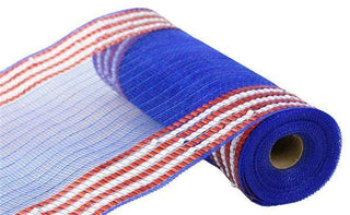 DECOMESH | 10.25"X10YD | MATTE XL FOIL | BORDER | RED/WHITE/BLUE | MESH | RY8515D1