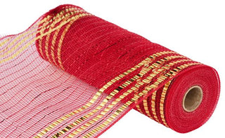 DECOMESH | 10.25"X10YD | XL FOIL MATTE  BORDER MESH | RED/GOLD | RY851639