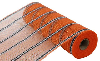 DECOMESH | 10.25"X10YD XL WIDE FABRIC/FOIL MESH | ORANGE/BLACK/WHITE | RY8900FN