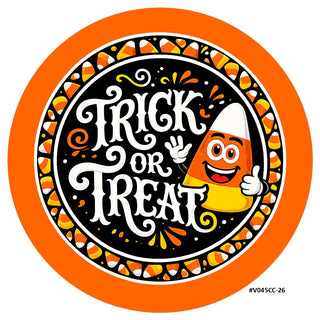 DIY WREATH KIT | CANDY CORN MAN - TRICK OR TREAT | VINYL | BLACK/ORANGE/YELLOW/BLACK | KIT045CC-26