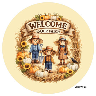WREATH KIT | WELCOME FALL SCARECROW FAMILY | smoke blue/tan/orange | Fall | Kit048WF