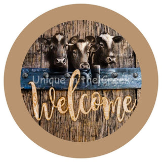 Décalcomanie vinyle | Bienvenue | Vaches | Tous les jours