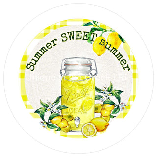 WREATH SIGN | 8" ALUMINUM | SWEET SUMMER | LEMONS | LEMONADE | SUMMER