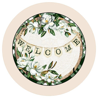 VINYL DECAL | WELCOME | MAGNOLIA | CHECK | FLORAL | EVERYDAY