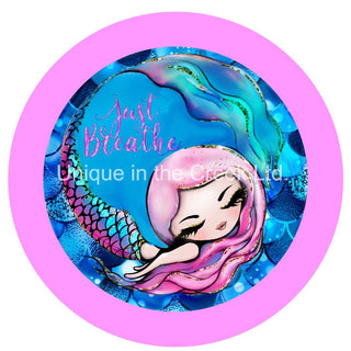 Vinyl Decal | Just Breathe | Mermaid | Everyday