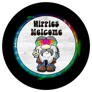 VINYL DECAL | HIPPIES WELCOME | EVERYDAY | GNOME