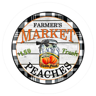 VINYL DECAL | FARMER'S MARKET | PEACHES | PLAID | SUMMER