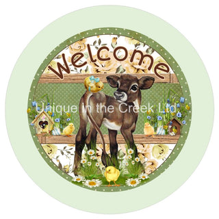 VINYL DECAL | WELCOME | COW | FARMHOUSE | SPRING | CALF