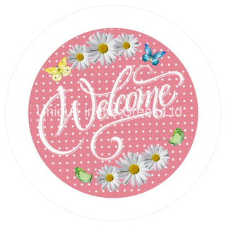 VINYL DECAL | WELCOME | PINK | DAISY | SPRING