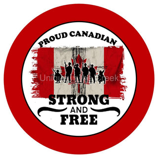 Décalcomanie vinyle | Fort et gratuit | Fier | Patriotique | Canada | Tous les jours