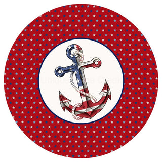VINYL DECAL | PATRIOTIC ANCHOR | USA | NAUTICAL | WELCOME | EEVERYDAY | SUMMER