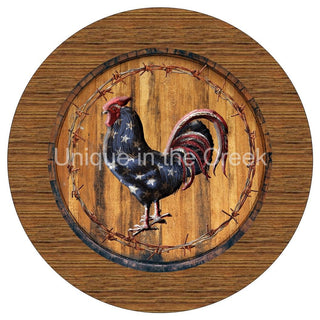 VINYL DECAL | ROOSTER | FARMHOUSE | USA | PATRIOTIC | EVERYDAY