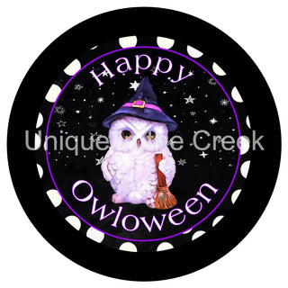 VINYL DECAL | HAPPY OWLOWEEN | WIZARD HAT | OWL | HALLOWEEN