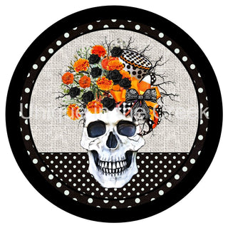 AUTOCOLLANT VINYLE | VASE CRÂNE | POINTS | AUTOMNE | AUTOMNE | HALLOWEEN