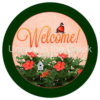 VINYL DECAL | WELCOME | FLOWERS & FOLIAGE | BUTTERFLY | EVERYDAY