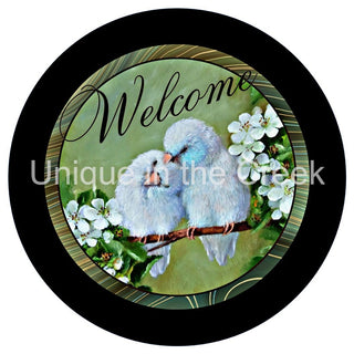 VINYL DECAL | WELCOME | BIRDS | FLOWERS & BRANCH | EVERYDAY