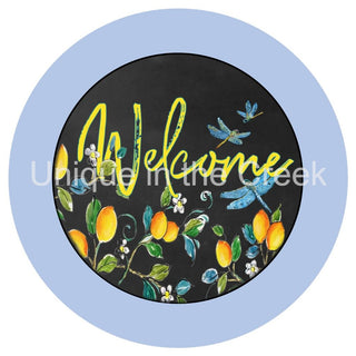 VINYL DECAL | WELCOME | FOLIAGE & FIREFLIES | EVERYDAY | LEMON