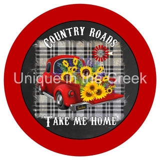 VINYL DECAL | COUNTRY ROADS | TAKE ME HOME | SUNFLOWER TRUCK | SUMMER